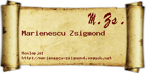 Marienescu Zsigmond névjegykártya